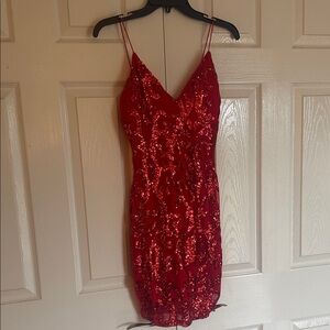 Windsor Dazzling Red Sequin Mini Dress